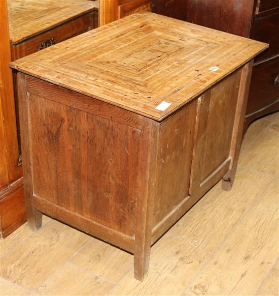 An inlaid top coffer W.74cm